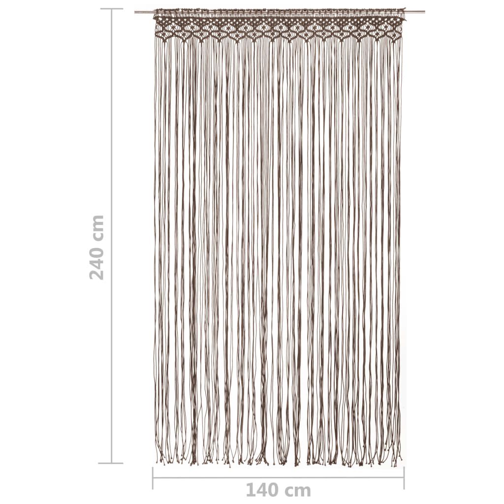 vidaXL Κουρτίνα Μακραμέ Taupe 140 x 240 εκ. Βαμβακερή