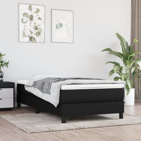 vidaXL &Kappa;&rho;&epsilon;&beta;ά&tau;&iota; Boxspring &mu;&epsilon; &Sigma;&tau;&rho;ώ&mu;&alpha; &Mu;&alpha;ύ&rho;&omicron; 80 x 200 &epsilon;&kappa;. &Upsilon;&phi;&alpha;&sigma;&mu;ά&tau;&iota;&nu;&omicron;
