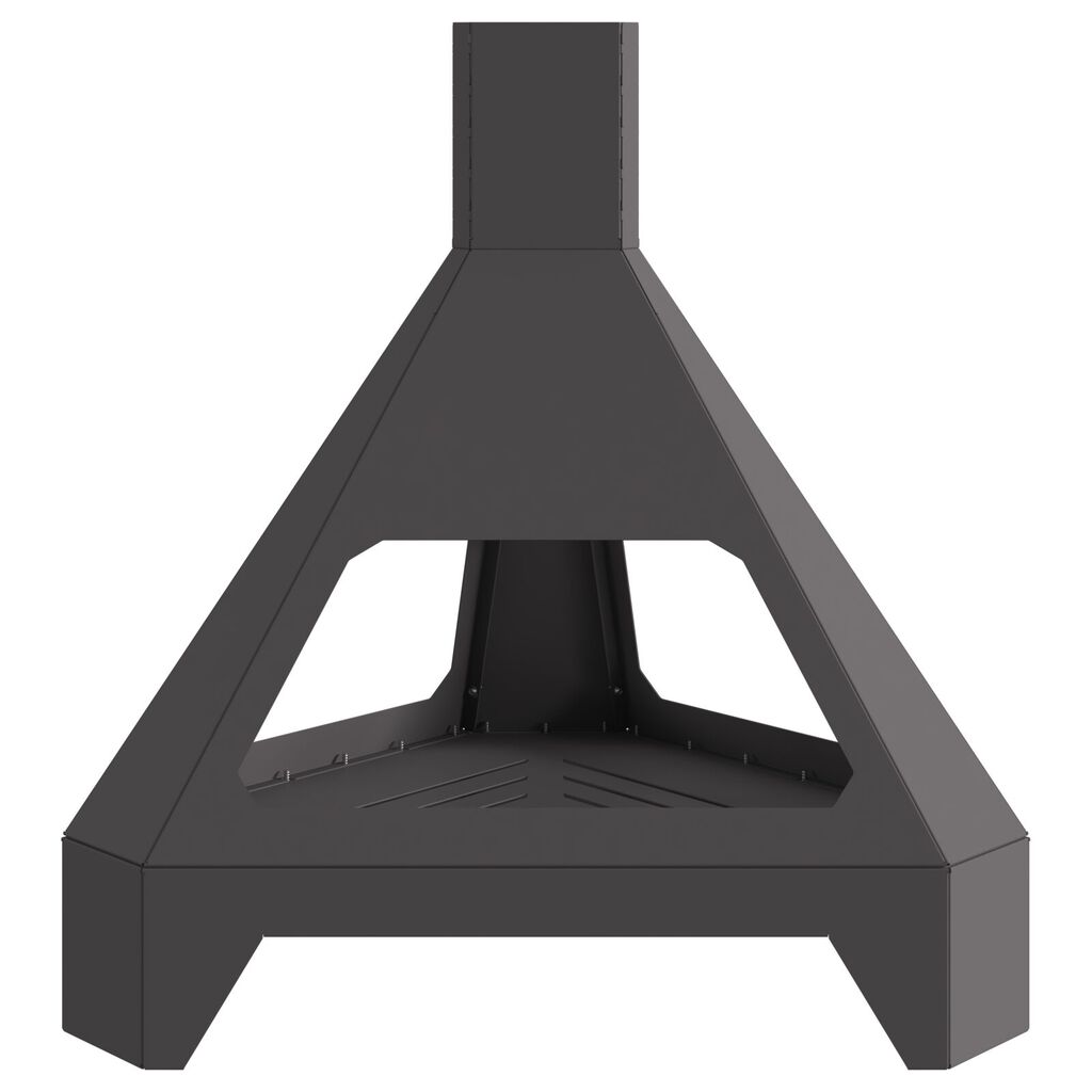 vidaXL Τζάκι με Καμινάδα Μαύρο 50x43x52 εκ Ατσάλι