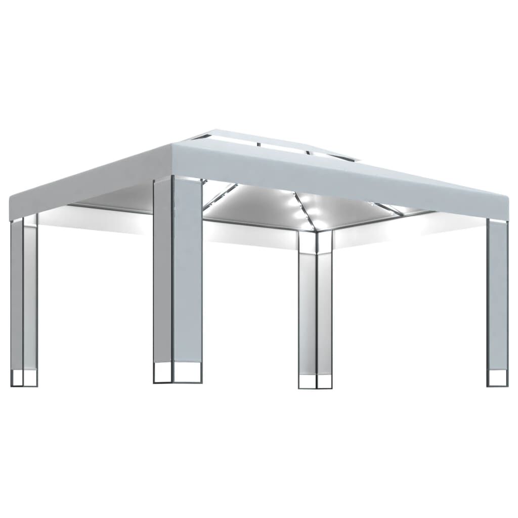 vidaXL Κιόσκι με Φωτάκια LED Λευκό 3 x 4 μ.