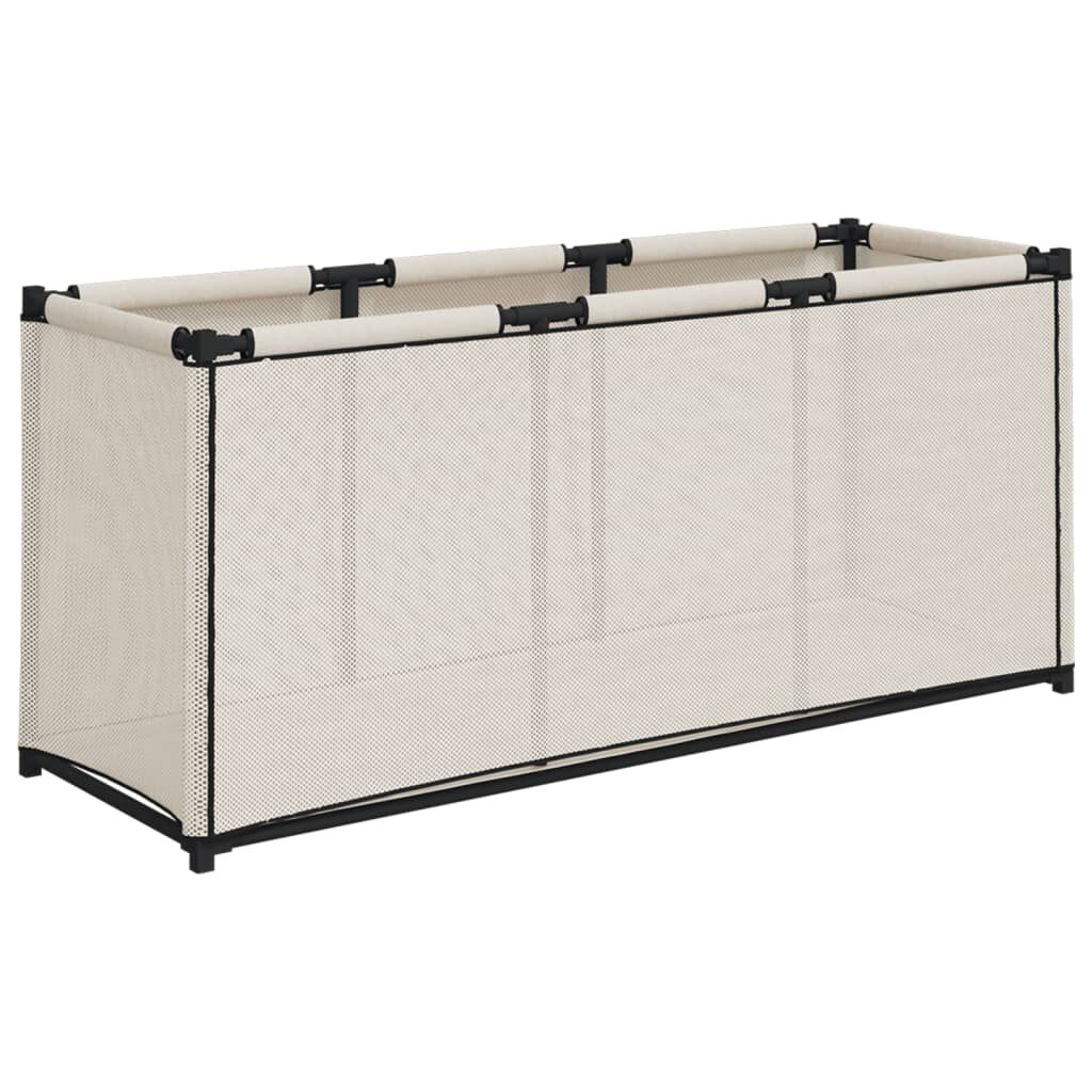 vidaXL Κουτί Αποθήκευσης Κρεμ 105 x 34,5 x 45 εκ. Υφασμάτινο