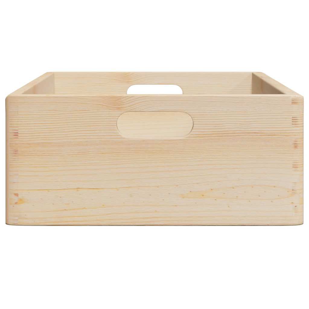 vidaXL Ξύλινο κουτί με λαβές 40x30x13 cm από μασίφ ξύλο πεύκο
