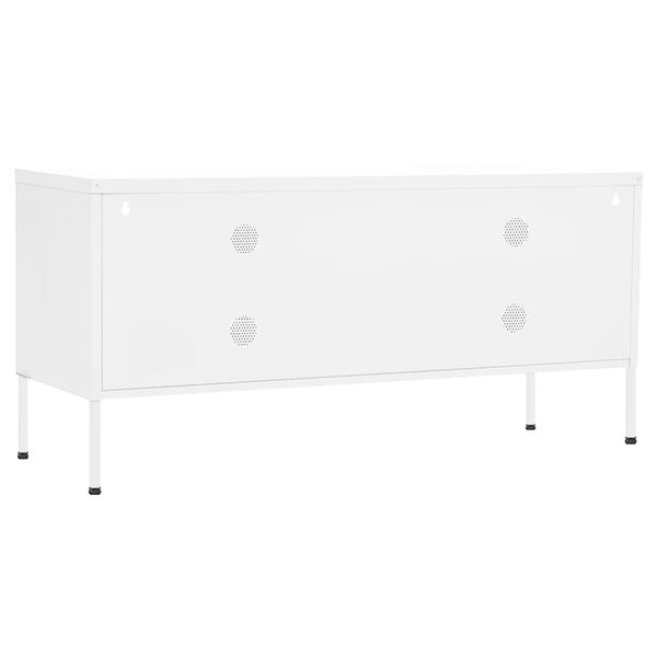 vidaXL Έπιπλο Τηλεόρασης Λευκό 105x35x50 εκ. από Ατσάλι