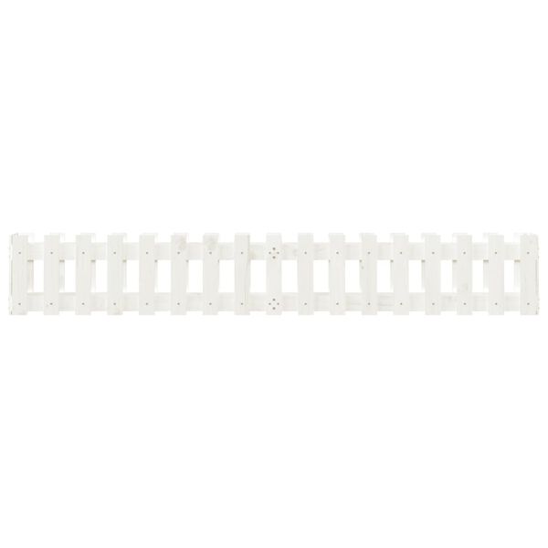 vidaXL Ζαρντινιέρα με Σχέδιο Φράχτη Λευκή 200x30x30 εκ. Μασίφ Πεύκο