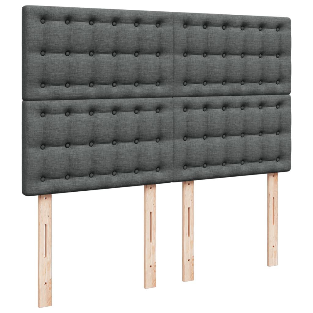vidaXL Κρεβάτι Boxspring με Στρώμα Σκούρο Γκρι 140x200 εκ Υφασμάτινο