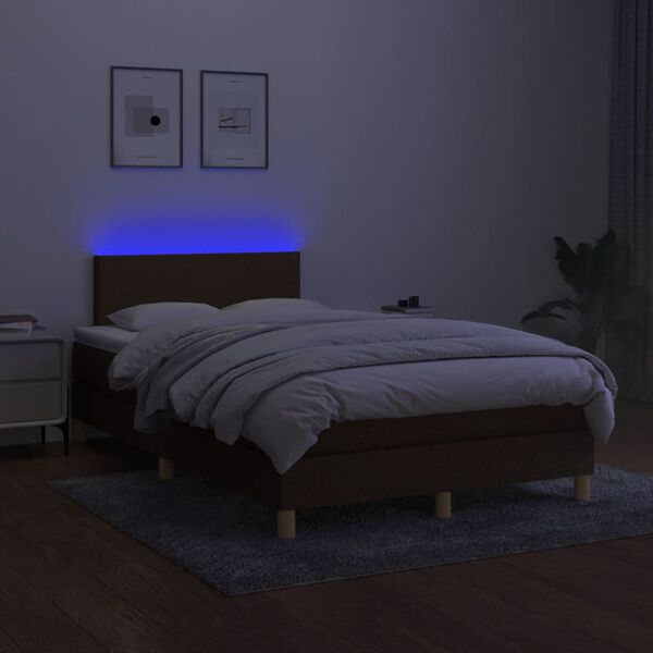 vidaXL &Kappa;&rho;&epsilon;&beta;ά&tau;&iota; Boxspring &mu;&epsilon; &Sigma;&tau;&rho;ώ&mu;&alpha; & LED &Sigma;&kappa;.&Kappa;&alpha;&phi;έ 120x200 &epsilon;&kappa; &Upsilon;&phi;&alpha;&sigma;&mu;ά&tau;&iota;&nu;&omicron;