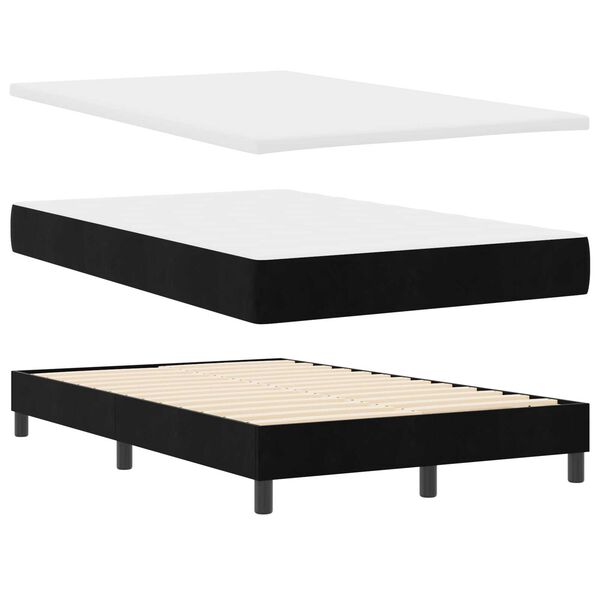 vidaXL Κρεβάτι με Ελατήρια και Στρώμα Μαύρο 120 x 190 cm ύφασμα