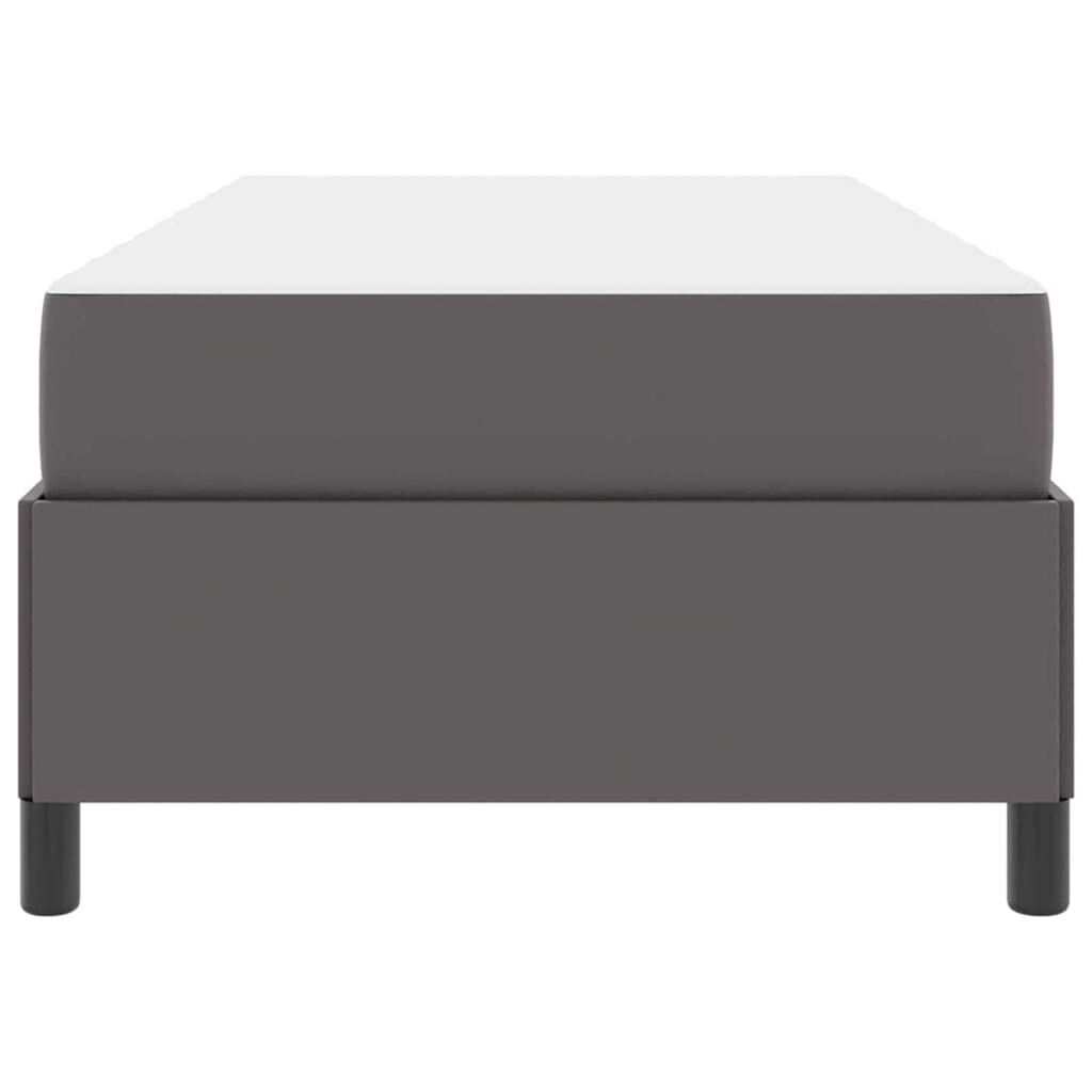 vidaXL Σκελετός κρεβατιού με στρώμα Γκρι 90 x 190 cm Τεχνητό δέρμα