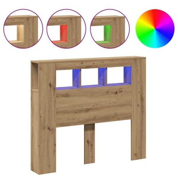 vidaXL LED &kappa;&epsilon;&phi;&alpha;&lambda;ά&rho;&iota; Artisan Oak 120x18,5x103,5 cm &Kappa;&alpha;&tau;&alpha;&sigma;&kappa;&epsilon;&upsilon;&alpha;&sigma;&mu;έ&nu;&omicron; &xi;ύ&lambda;&omicron;