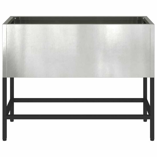 vidaXL Υψωμένη Γλάστρα Κήπου Ασημί 60 x 26 x 45 εκ Ανοξείδωτο ατσάλι