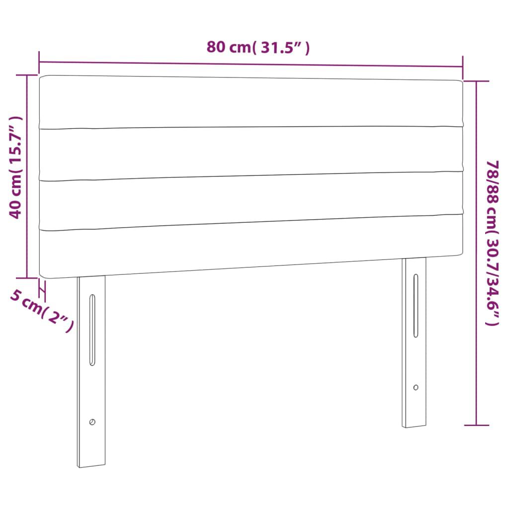 vidaXL Κεφαλάρι Κρεβατιού Μαύρο 80 x 5 x 78/88 εκ. Υφασμάτινο