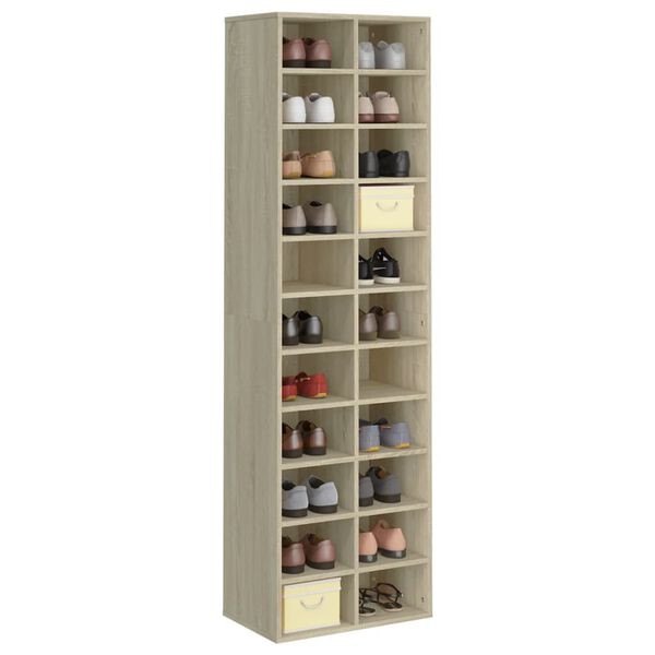 vidaXL Παπουτσοθήκη Sonoma Δρυς 54 x 34 x 183 εκ. Επεξεργασμένο Ξύλο