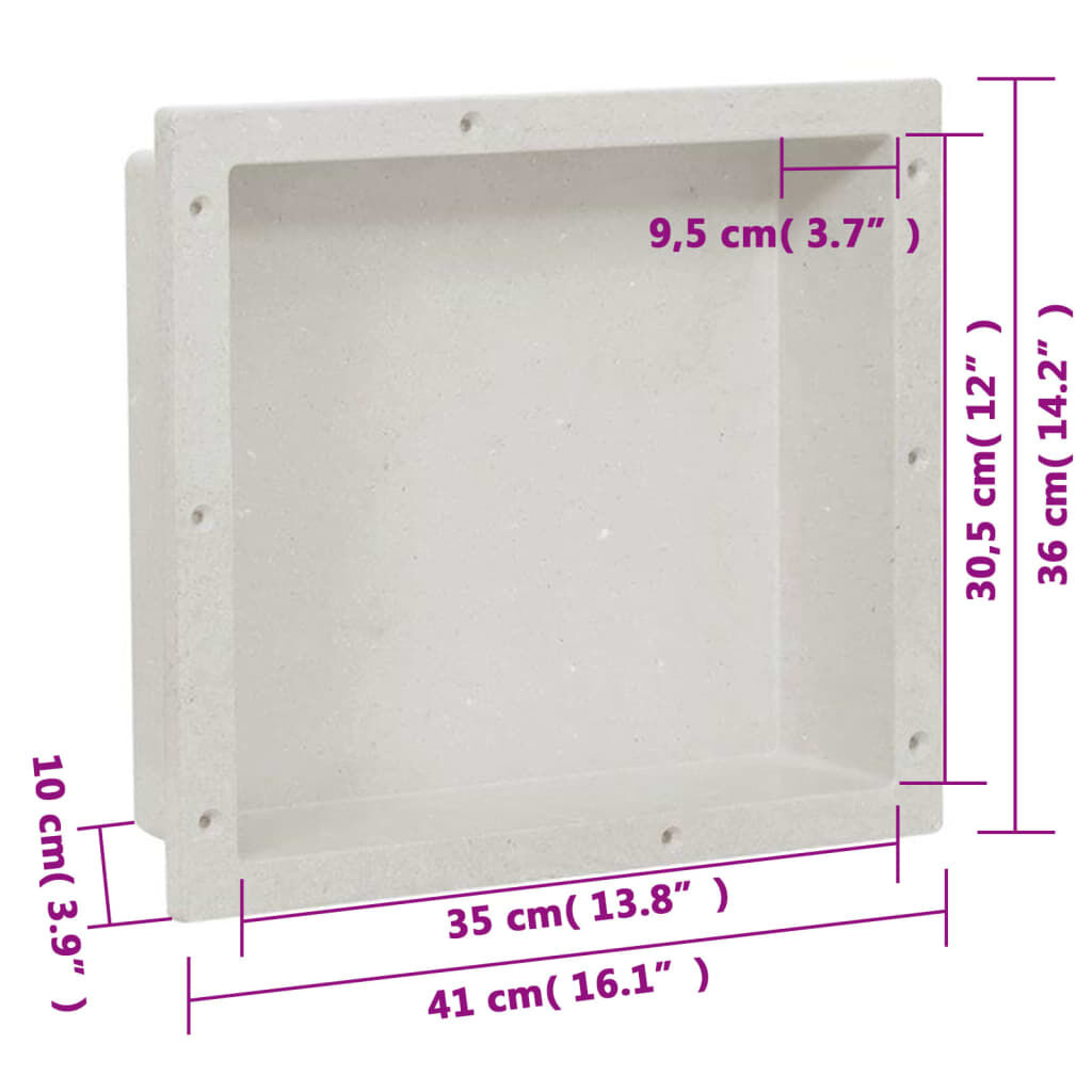 vidaXL Ράφι Ντουζιέρας Λευκό Ματ 41 x 36 x 10 εκ.