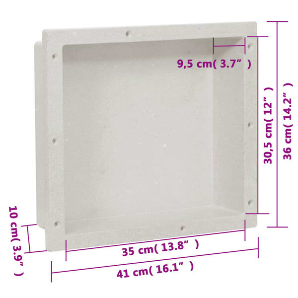 vidaXL Ράφι Ντουζιέρας Λευκό Ματ 41 x 36 x 10 εκ.