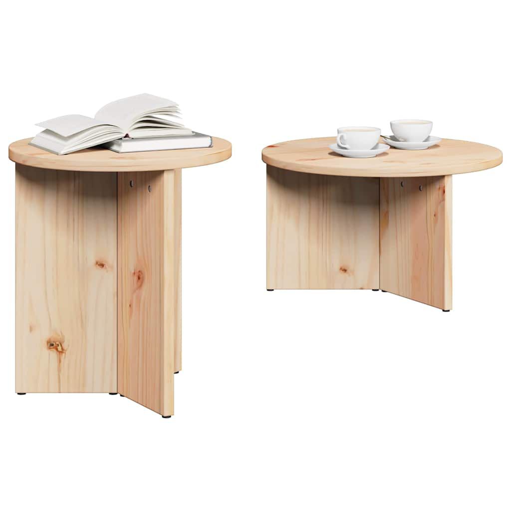 vidaXL Τραπεζάκι σαλονιού 2 pcs Φυσικό 49 x 49 x 28 εκ