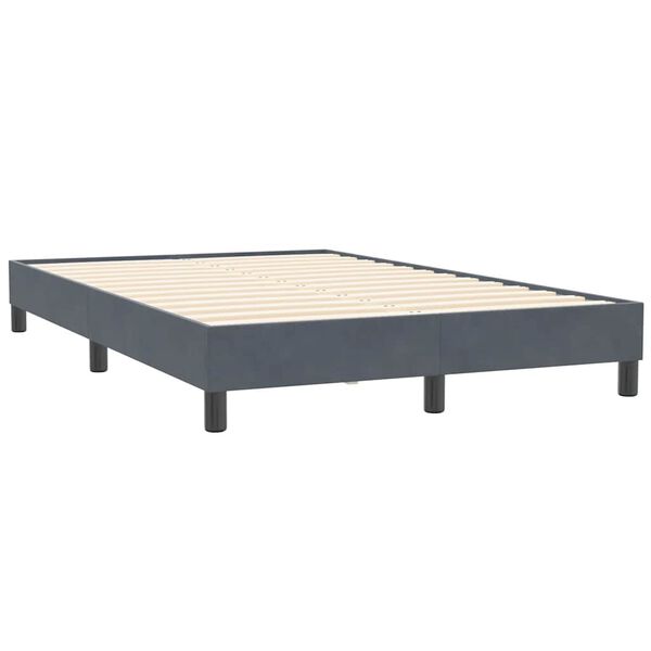 vidaXL Κρεβάτι Boxspring με Στρώμα Σκούρο Γκρι 120x210 εκ. Βελούδινο