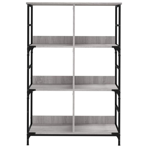 vidaXL Βιβλιοθήκη Γκρι Sonoma 78,5x33x117,5 εκ. Επεξεργασμένο Ξύλο