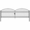 vidaXL Πύλη Φράχτη με κλειδαριά Γκρι 400 x 125 cm Ατσάλι