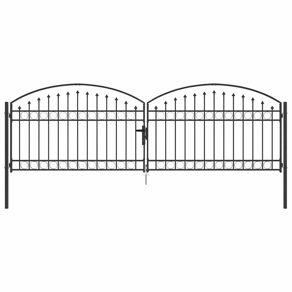 vidaXL Πύλη Φράχτη Άλλο Γκρι 400 x 125 cm Ατσάλι