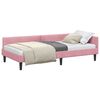 vidaXL Πλαϊνό Κρεβάτι Ροζ 80 x 200 cm Βελούδο και Στιβαρή ξυλεία