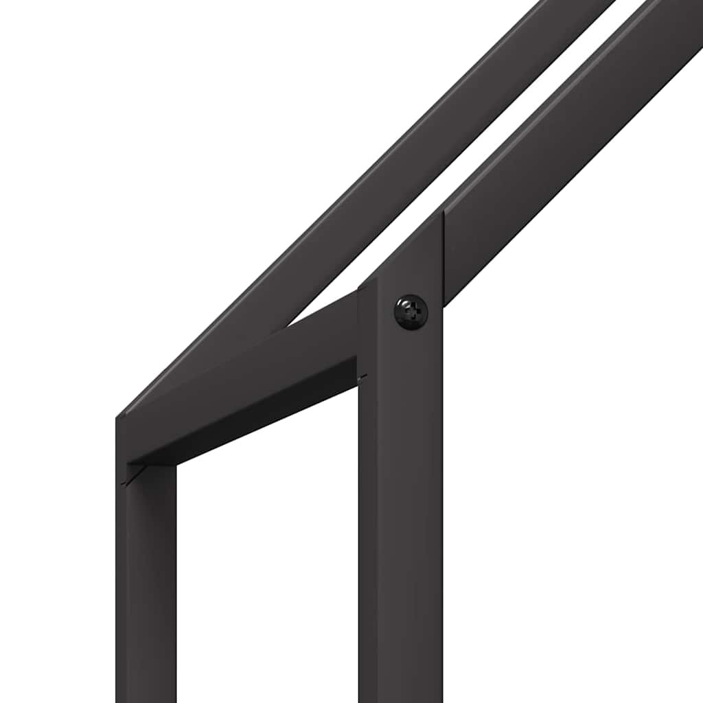 vidaXL Ράφι για καυσόξυλα Μαύρο 60x25x60 cm Ατσάλι ψυχρής έλασης