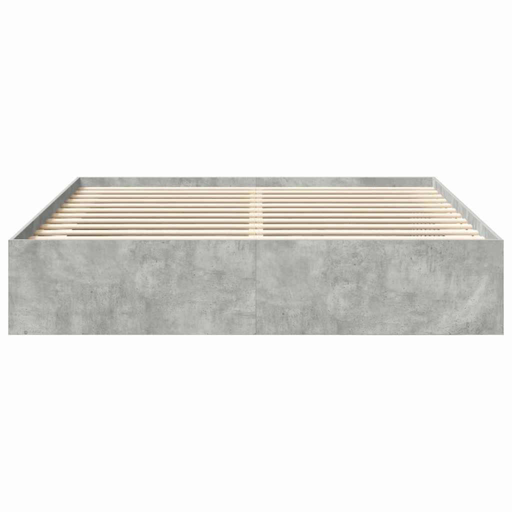 vidaXL Πλαίσιο Κρεβατιού Γκρι Σκυροδέματος 180 x 200 εκ. Super King