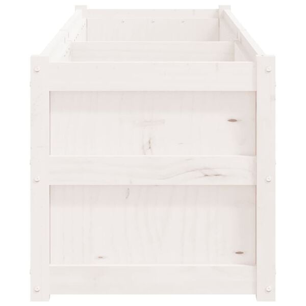 vidaXL Ζαρντινιέρα Λευκή 180x50x50 εκ. από Μασίφ Ξύλο Πεύκου