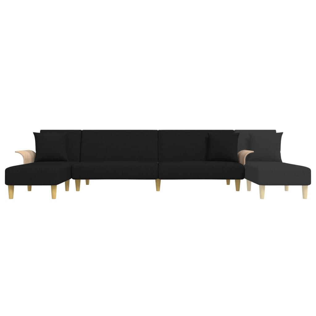 vidaXL Καναπές Κρεβάτι Γωνιακός Μαύρος 279 x 140 x 70 εκ. Υφασμάτινος