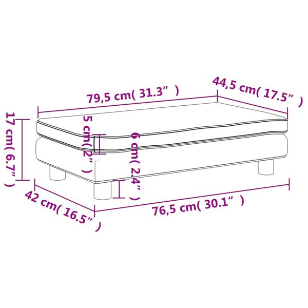 vidaXL Καναπές Παιδικός με Υποπόδιο Κρεμ 100 x 50 x 30 εκ. Συνθ. Δέρμα
