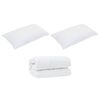 vidaXL Σετ Κουβέρτας με μαξιλάρι 3 pcs Λευκό 200 x 200 cm Μικροΐνες