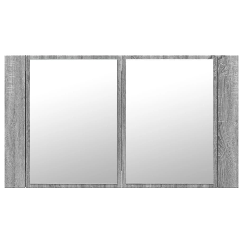 vidaXL Ντουλάπι Μπάνιου Καθρέφτη/Φως LED Γκρι Sonoma 80x12x45εκ Ακρυλ.