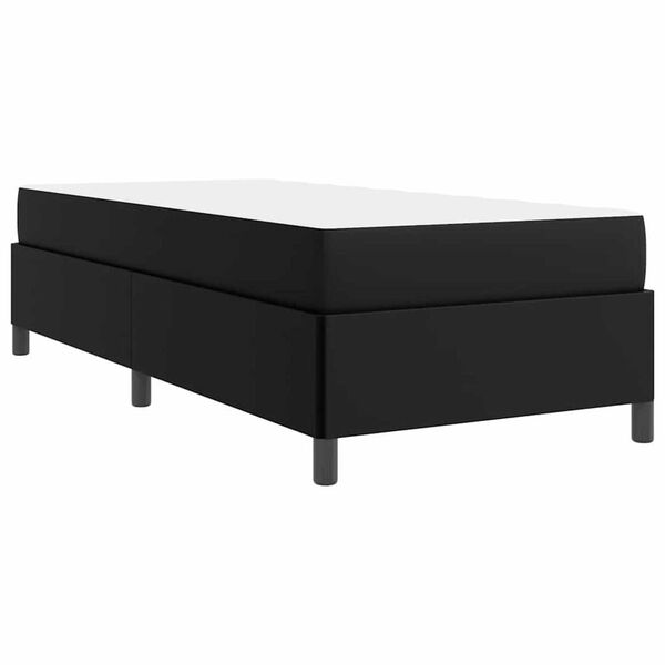 vidaXL Σκελετός κρεβατιού με στρώμα Μαύρο 80 x 200 cm Τεχνητό δέρμα