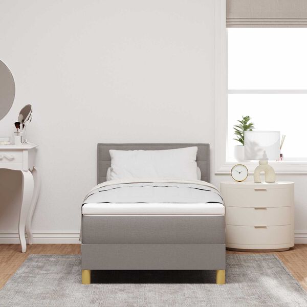 vidaXL Κρεβάτι Box Spring με Στρώμα & LED Ταπ 80x200 εκ. Ύφασμα