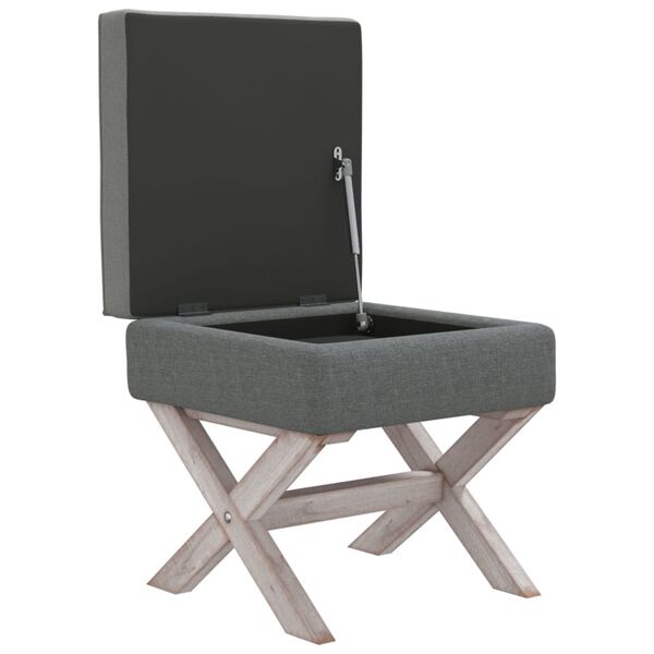 vidaXL Σκαμπό Αποθήκευσης Σκούρο Γκρι 45 x 45 x 49 εκ. Υφασμάτινο