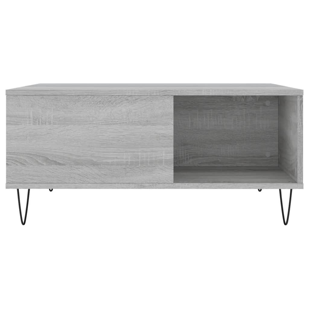 vidaXL Τραπεζάκι Σαλονιού Γκρι Sonoma 80x80x36,5εκ. Επεξεργασμένο Ξύλο