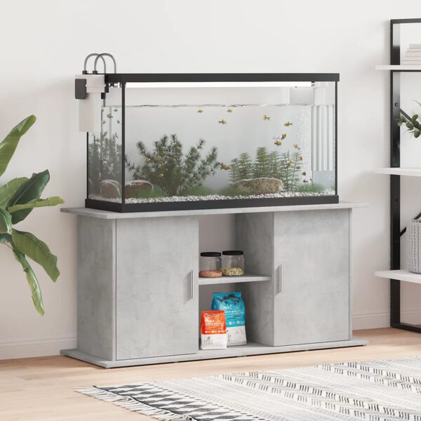 vidaXL Βάση Ενυδρείου Γκρι Σκυροδ. 121x41x58 εκ. Επεξεργασμένο Ξύλο