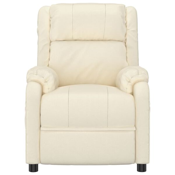 vidaXL Πολυθρόνα Μασάζ Ηλεκτρική Κρεμ από Συνθετικό Δέρμα