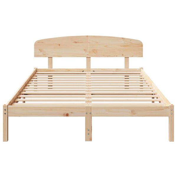 vidaXL Σκελετός Κρεβατιού Καφέ 160 x 200 cm Μασίφ ξύλο πεύκου