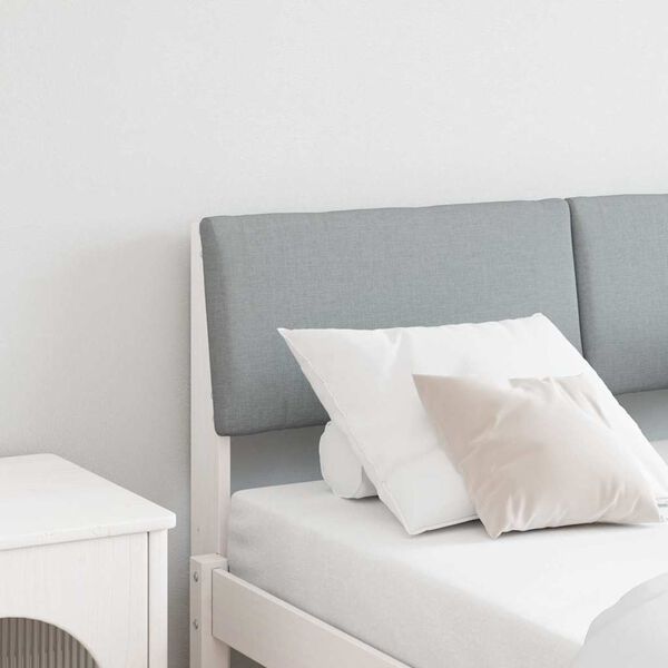 vidaXL Ταπετσαρισμένο κεφαλάρι Ανοιχτό γκρι 120 cm