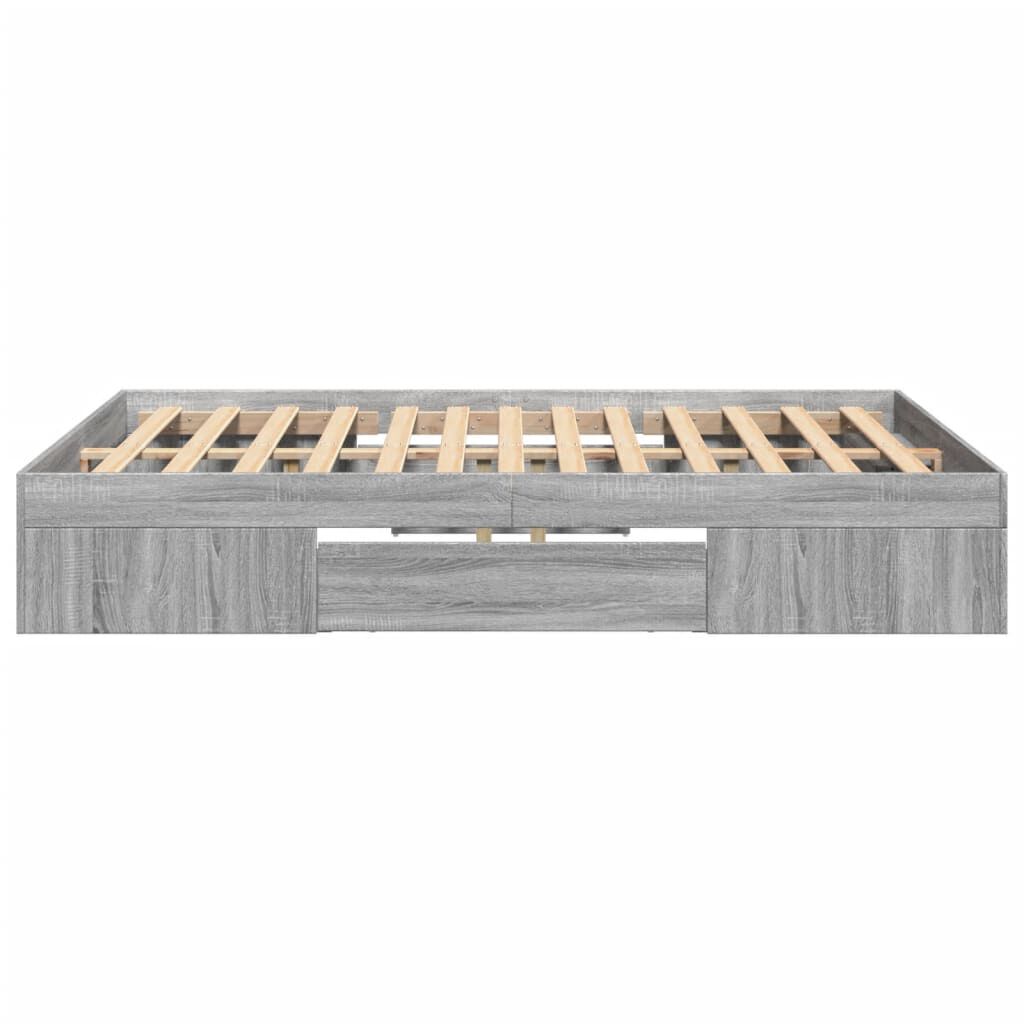 vidaXL Πλαίσιο Κρεβατιού Γκρι Sonoma 135x190 εκ. Επεξεργασμένο Ξύλο