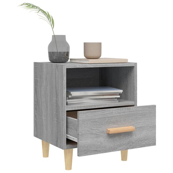 vidaXL Κομοδίνο Γκρι Sonoma 40 x 35 x 47 εκ.