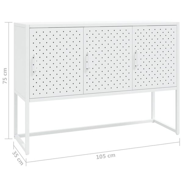 vidaXL Μπουφές Λευκός 105 x 35 x 75 εκ. από Ατσάλι