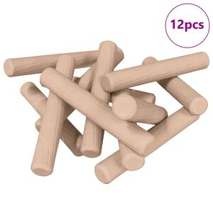 vidaXL &Xi;ύ&lambda;&iota;&nu;&omicron;&iota; &Delta;&alpha;&kappa;&tau;ύ&lambda;&iota;&omicron;&iota; 12 pcs &Kappa;&alpha;&phi;έ &Oslash;6 x 40 mm &Mu;&alpha;&sigma;ί&phi; &xi;ύ&lambda;&omicron;
