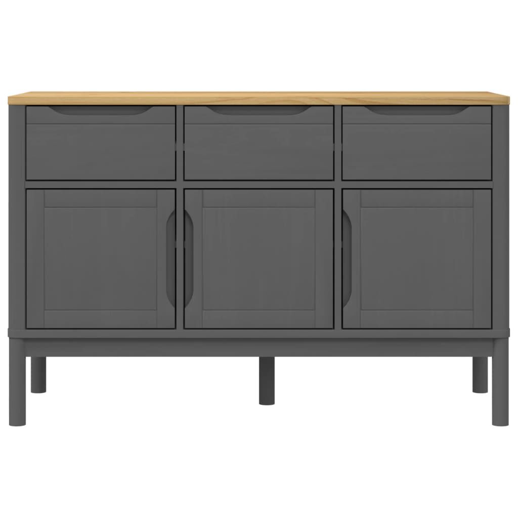 vidaXL Ντουλάπι FLORO Γκρι 114 x 43 x 74 εκ. από Μασίφ Ξύλο Πεύκου