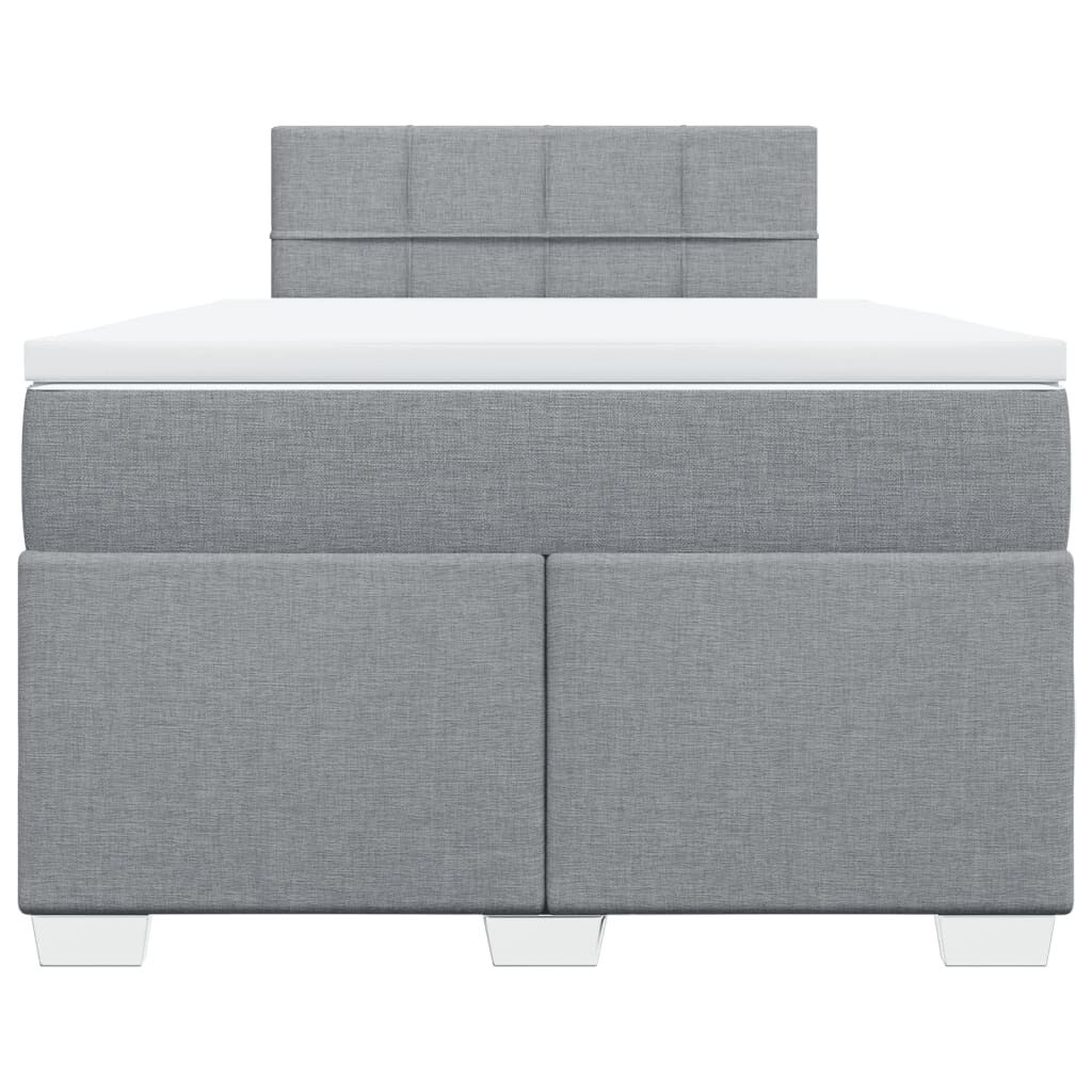 vidaXL Κρεβάτι Boxspring με Στρώμα Ανοιχτό Γκρι 120x200 εκ. Υφασμάτινο
