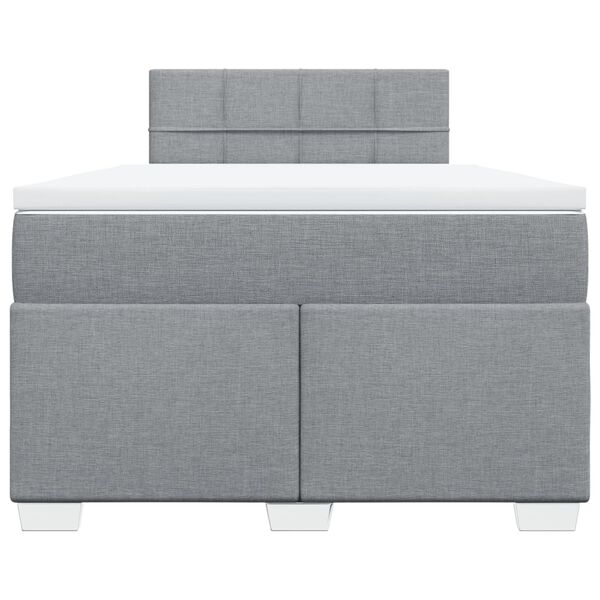 vidaXL Κρεβάτι Boxspring με Στρώμα Ανοιχτό Γκρι 120x200 εκ. Υφασμάτινο