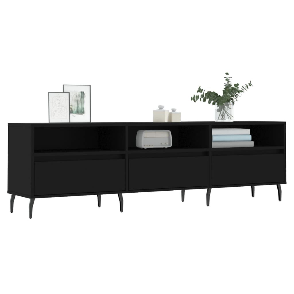 vidaXL Έπιπλο Τηλεόρασης Μαύρο 150x30x44,5 εκ. Επεξεργασμένο Ξύλο