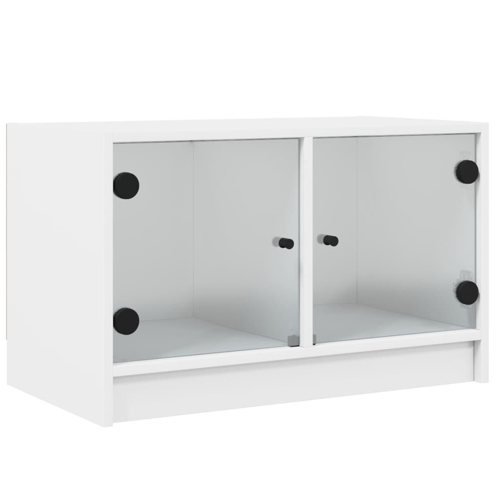 vidaXL Έπιπλο Τηλεόρασης Λευκό 68x37x42 εκ. με Γυάλινες Πόρτες