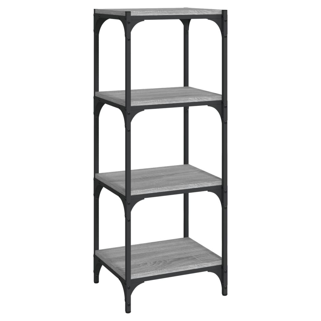 vidaXL Βιβλιοθήκη Γκρι Sonoma 40 x 33 x 100 εκ. Επεξ. Ξύλο & Ατσάλι