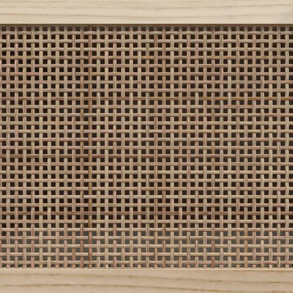 vidaXL Έπιπλο Τηλεόρασης Μαύρο 80x30x40 εκ. Μασίφ Πεύκο & Φυσικό Ρατάν